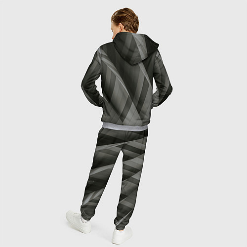 Мужской костюм Абстрактные серые острые металлические листы / 3D-Меланж – фото 4