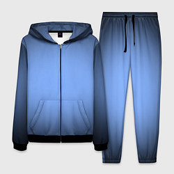 Мужской костюм Васильковый оттенок с черной виньеткой