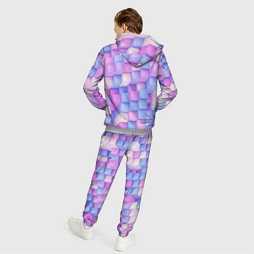 Мужской костюм Абстрактный кубический паттерн / 3D-Меланж – фото 4