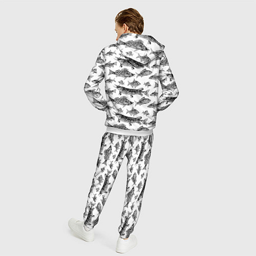 Мужской костюм Паттерн на каждый день о рыбалке / 3D-Белый – фото 4