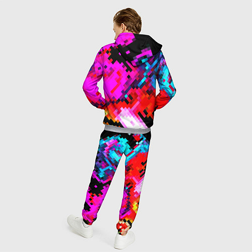 Мужской костюм Pixel neon mosaic / 3D-Меланж – фото 4