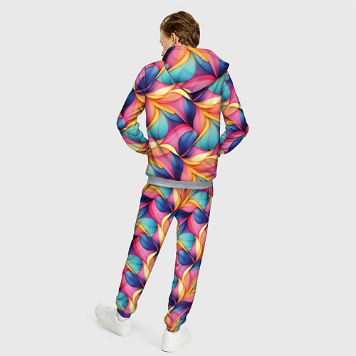 Мужской костюм Абстрактные цветы в узоре / 3D-Меланж – фото 4