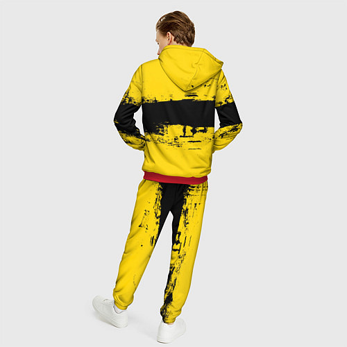 Мужской костюм Черно-желтая полоса Cyberpunk 2077 / 3D-Красный – фото 4