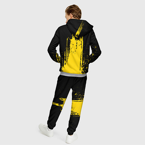 Мужской костюм Фонтан бурлящей желтой краски / 3D-Меланж – фото 4