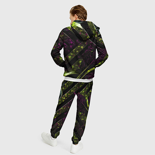 Мужской костюм Темные фиолетовые и зеленые вставки / 3D-Белый – фото 4