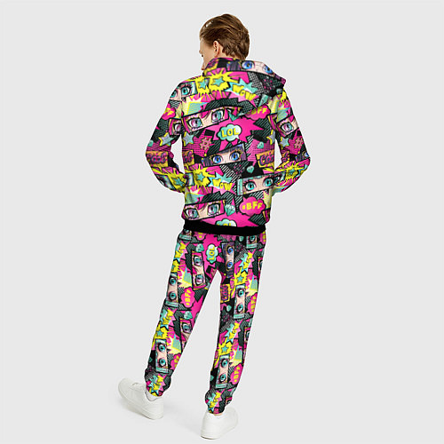 Мужской костюм Глаза аниме-девушки: cool pattern / 3D-Черный – фото 4