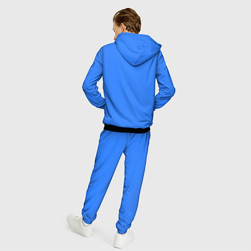 Мужской костюм Однотонный неоновый синий цвет / 3D-Черный – фото 4