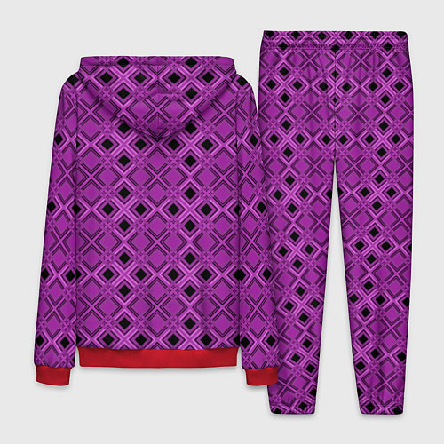 Мужской костюм Геометрический узор в пурпурных и лиловых тонах / 3D-Красный – фото 2
