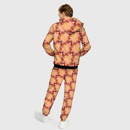 Мужской костюм Абстрактный винтажный растительный орнамент / 3D-Черный – фото 4