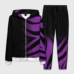 Мужской костюм Фиолетовый с черными полосками зебры