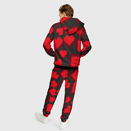 Мужской костюм Pixel hearts / 3D-Черный – фото 4