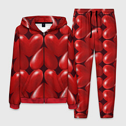 Костюм мужской Red hearts, цвет: 3D-красный