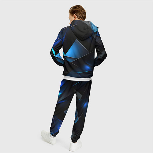 Мужской костюм Черные и синие элементы / 3D-Белый – фото 4