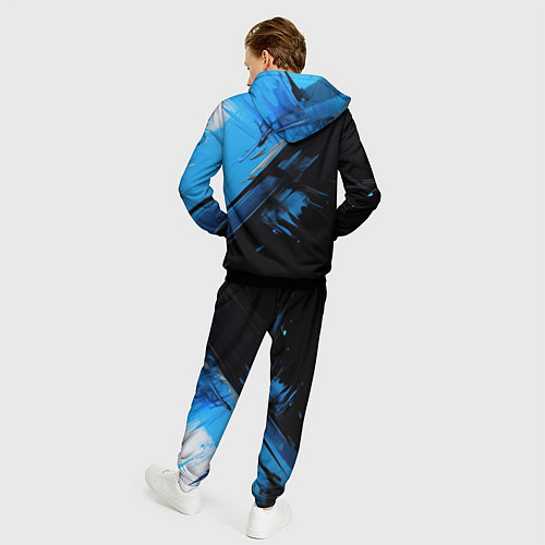 Мужской костюм Черно-синяя краска / 3D-Черный – фото 4