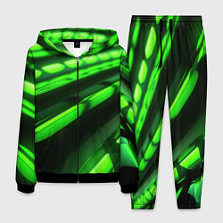 Мужской костюм Green neon abstract