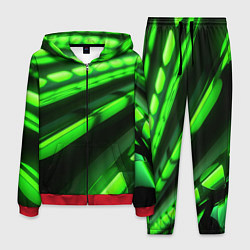 Мужской костюм Green neon abstract