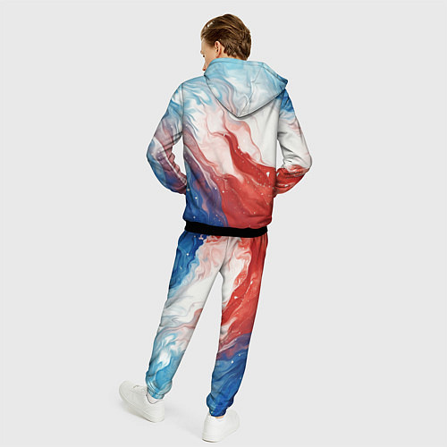 Мужской костюм Белый синий красный / 3D-Черный – фото 4