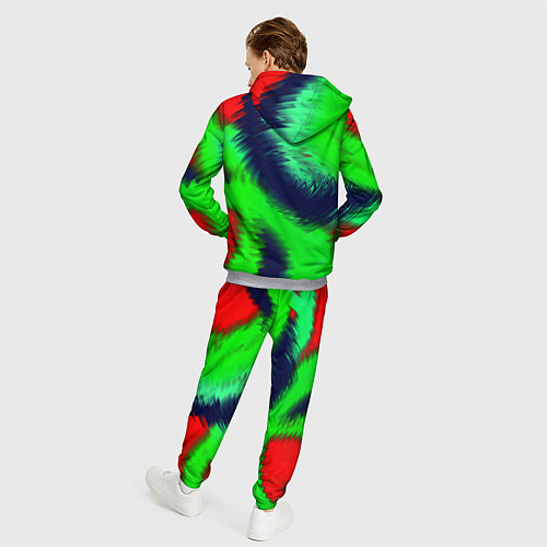Мужской костюм Красно-зеленый абстрактный узор / 3D-Меланж – фото 4