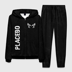 Мужской костюм Placebo glitch на темном фоне: надпись, символ