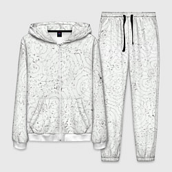 Костюм мужской Хаотичная черно-белая рябь - узор Хуф и Ся, цвет: 3D-белый