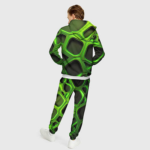 Мужской костюм Объемные зеленые соты / 3D-Белый – фото 4