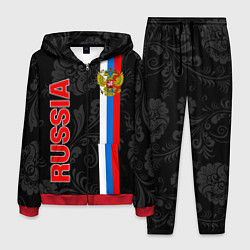 Костюм мужской Russia black style, цвет: 3D-красный