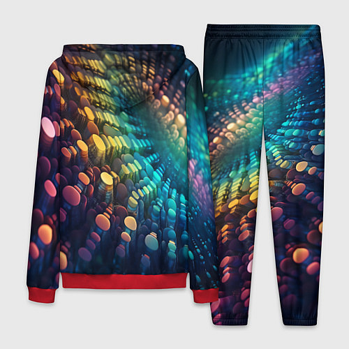 Мужской костюм Радужные блики нейроарт / 3D-Красный – фото 2