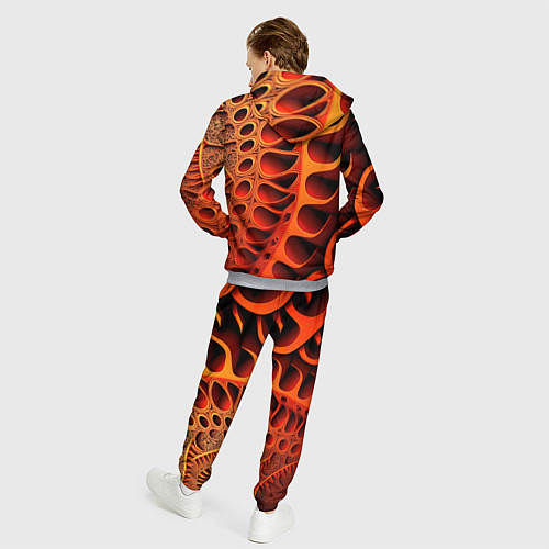 Мужской костюм Объемная оранжевая абстракция / 3D-Меланж – фото 4