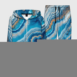 Костюм мужской Текстура голубого океанического агата, цвет: 3D-белый