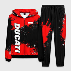 Костюм мужской Ducati - красная униформа с красками, цвет: 3D-черный