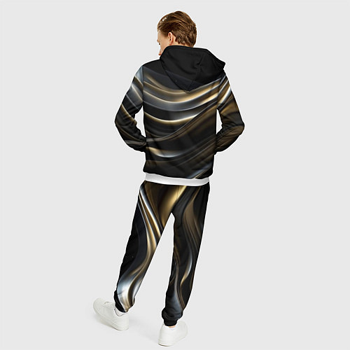 Мужской костюм Чёрно-золотой градиент / 3D-Белый – фото 4