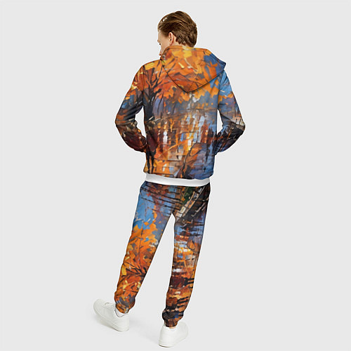 Мужской костюм Осенний город импрессионизм / 3D-Белый – фото 4