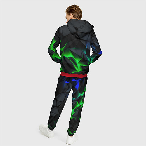Мужской костюм Зеленый и синий неон / 3D-Красный – фото 4
