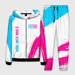 Мужской костюм Nine Inch Nails neon gradient style: надпись, симв