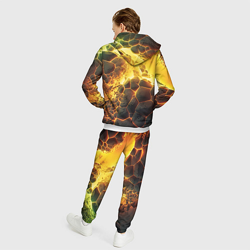 Мужской костюм Разлом плит из лавы / 3D-Белый – фото 4