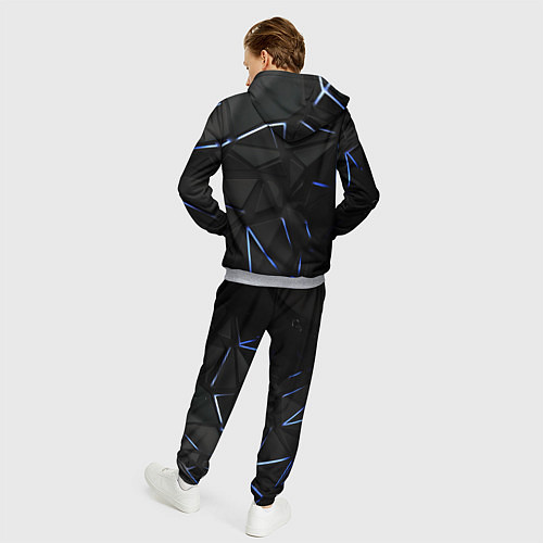 Мужской костюм Black texture neon line / 3D-Меланж – фото 4