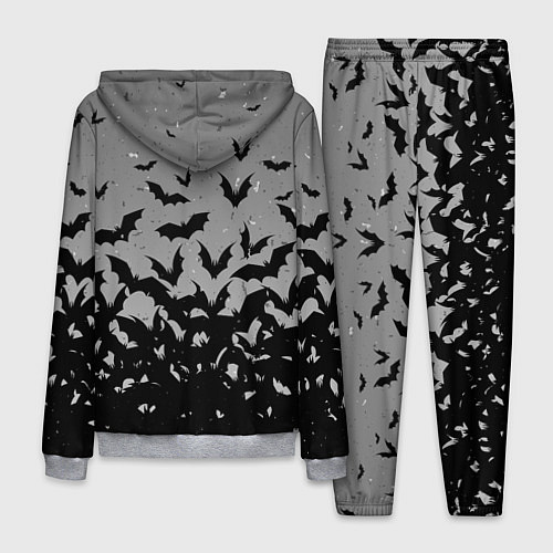 Мужской костюм Серый фон и летучие мыши / 3D-Меланж – фото 2
