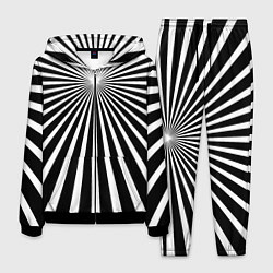Костюм мужской Черно-белая полосатая иллюзия, цвет: 3D-черный