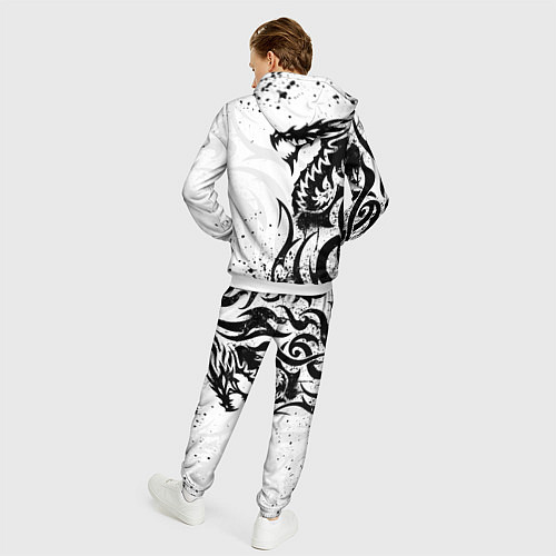 Мужской костюм Fox motocross - белый дракон / 3D-Белый – фото 4