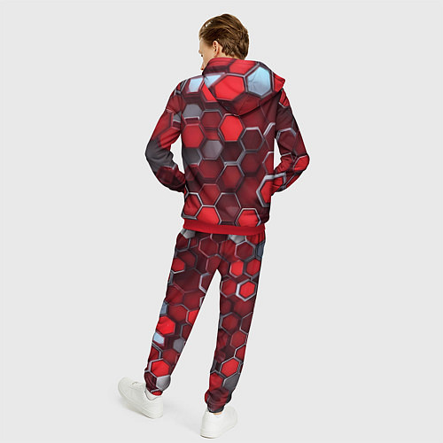 Мужской костюм Cyber hexagon red / 3D-Красный – фото 4