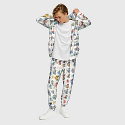Костюм мужской Акварельные тракторы - детский паттерн, цвет: 3D-белый — фото 2