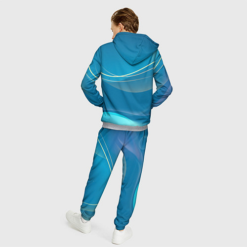 Мужской костюм Абстрактный голубой фон / 3D-Меланж – фото 4