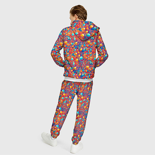 Мужской костюм Разноцветные пузырики узор / 3D-Белый – фото 4