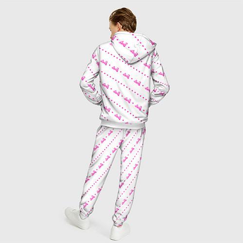 Мужской костюм Барби паттерн - логотип и сердечки / 3D-Белый – фото 4