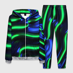 Мужской костюм Green blue lines