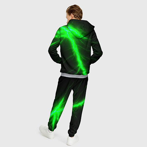 Мужской костюм Зеленый разряд молнии / 3D-Меланж – фото 4