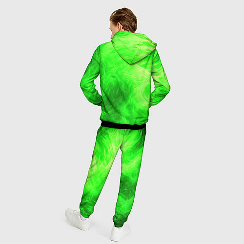 Мужской костюм Яркий зеленый фон / 3D-Черный – фото 4