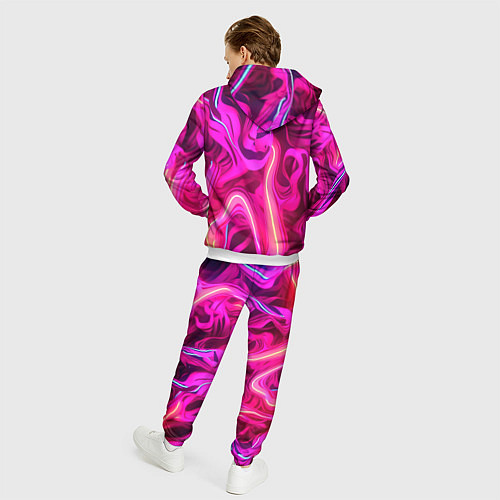 Мужской костюм Pink neon abstract / 3D-Белый – фото 4
