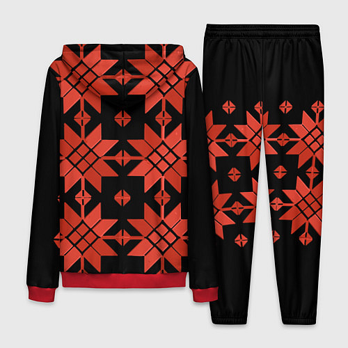 Мужской костюм Удмуртский - вертикаль black / 3D-Красный – фото 2