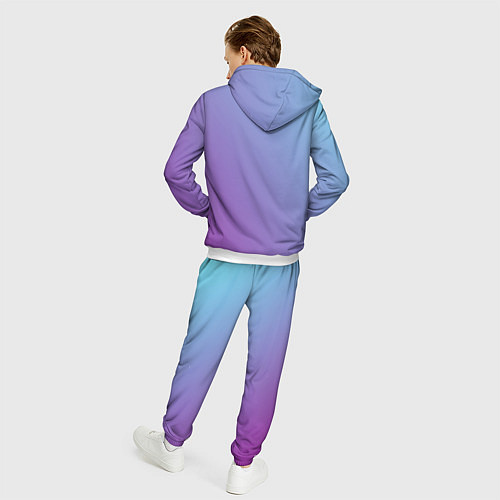 Мужской костюм Градиент - слива в небе / 3D-Белый – фото 4